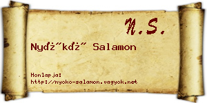 Nyókó Salamon névjegykártya